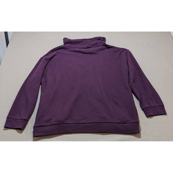 Pink by Victoria's Secret Long Sleeves Mock Neck Logo Sweatshirt Purple Size L - Picture 2 of 9
